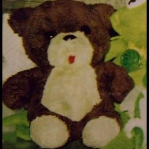 Teddy bear with red tongue